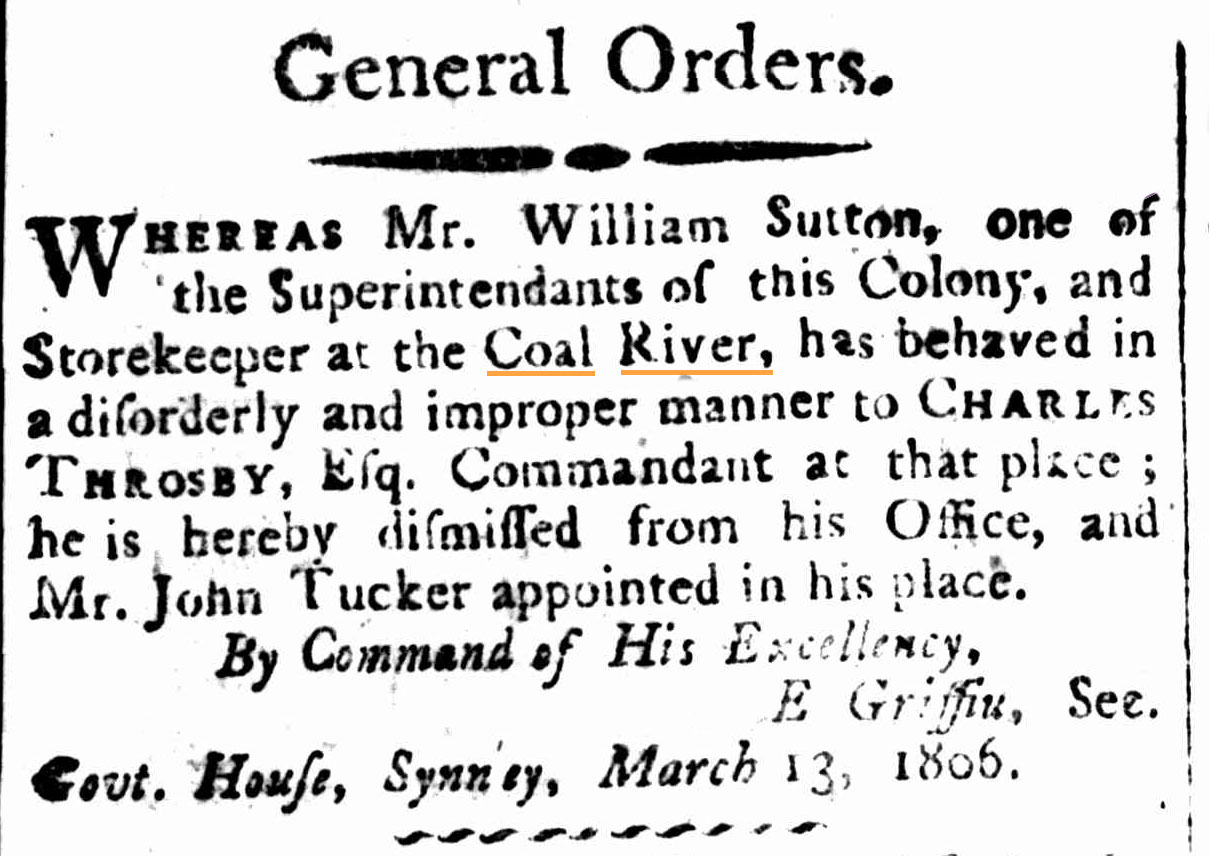 General Orders. (1807, March 22). The Sydney Gazette and New South Wales Advertiser (NSW : 1803 - 1842), p. 1. 