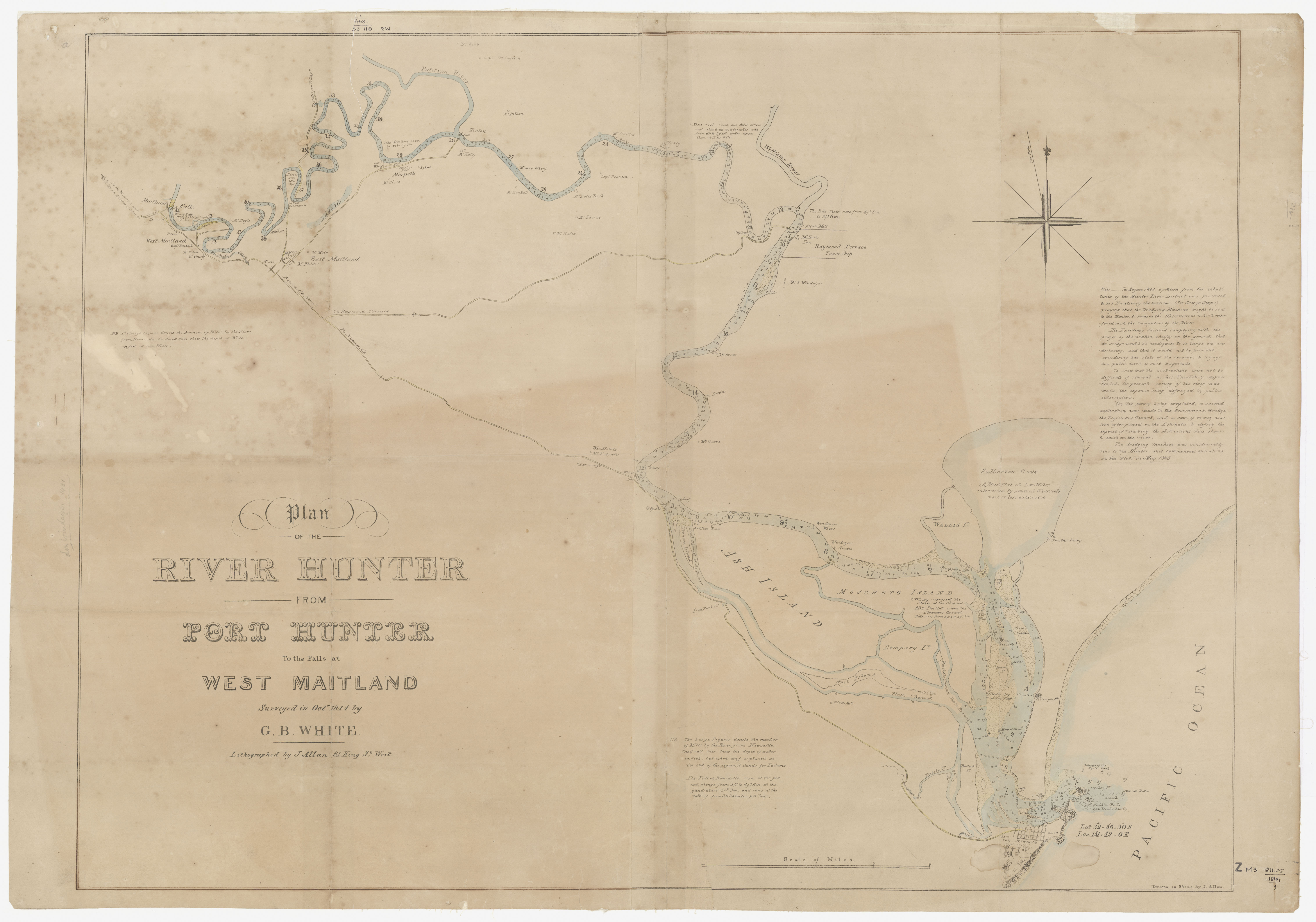 Image of White's 1844 Plan of the Hunter Region