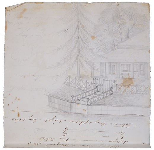 Proposed Italianate entrance to home and view of residence c1840s (Courtesy of The Australian Museum)