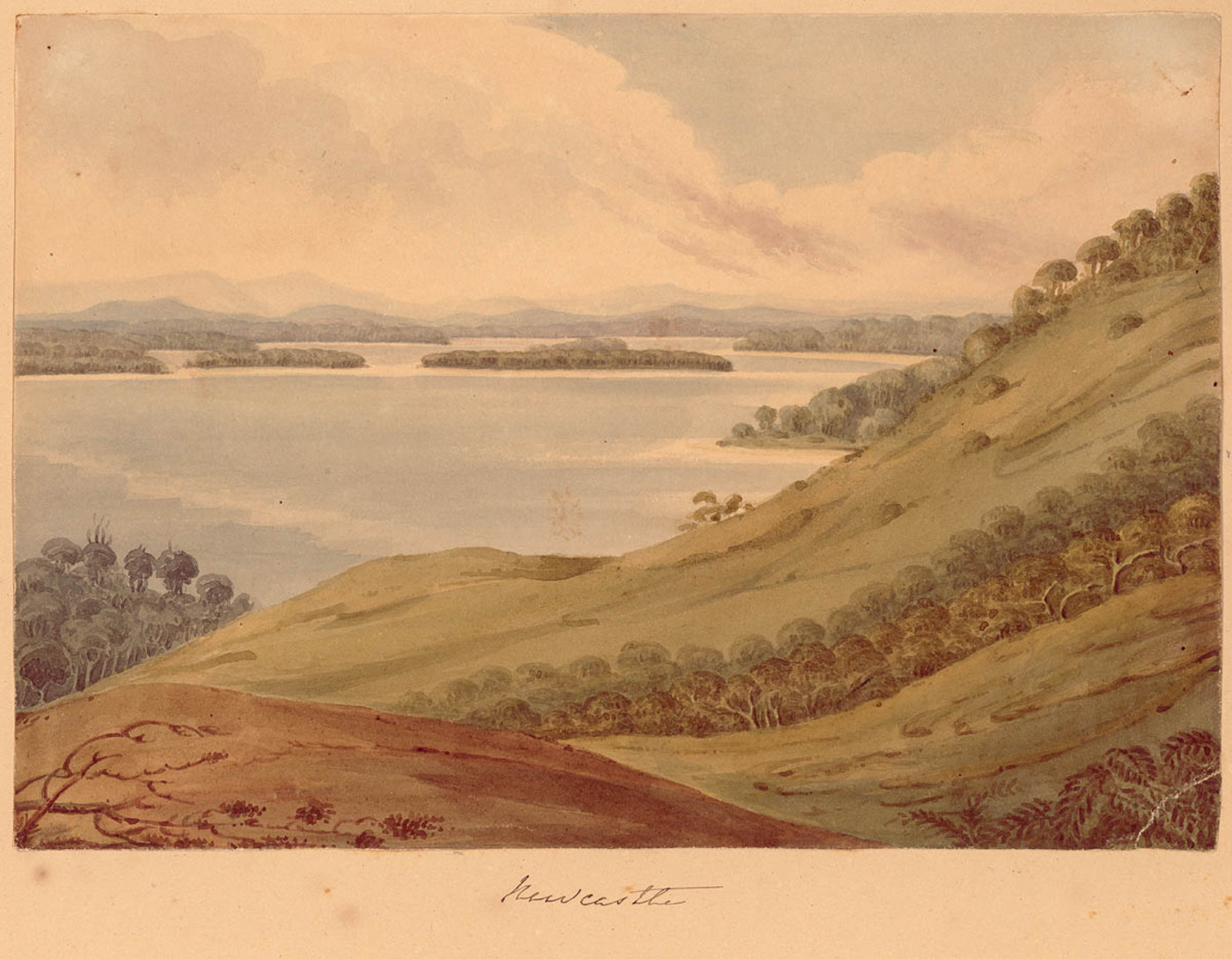 Newcastle - watercolour by Edward Charles Close (1844) Courtesy of the State Library of NSW