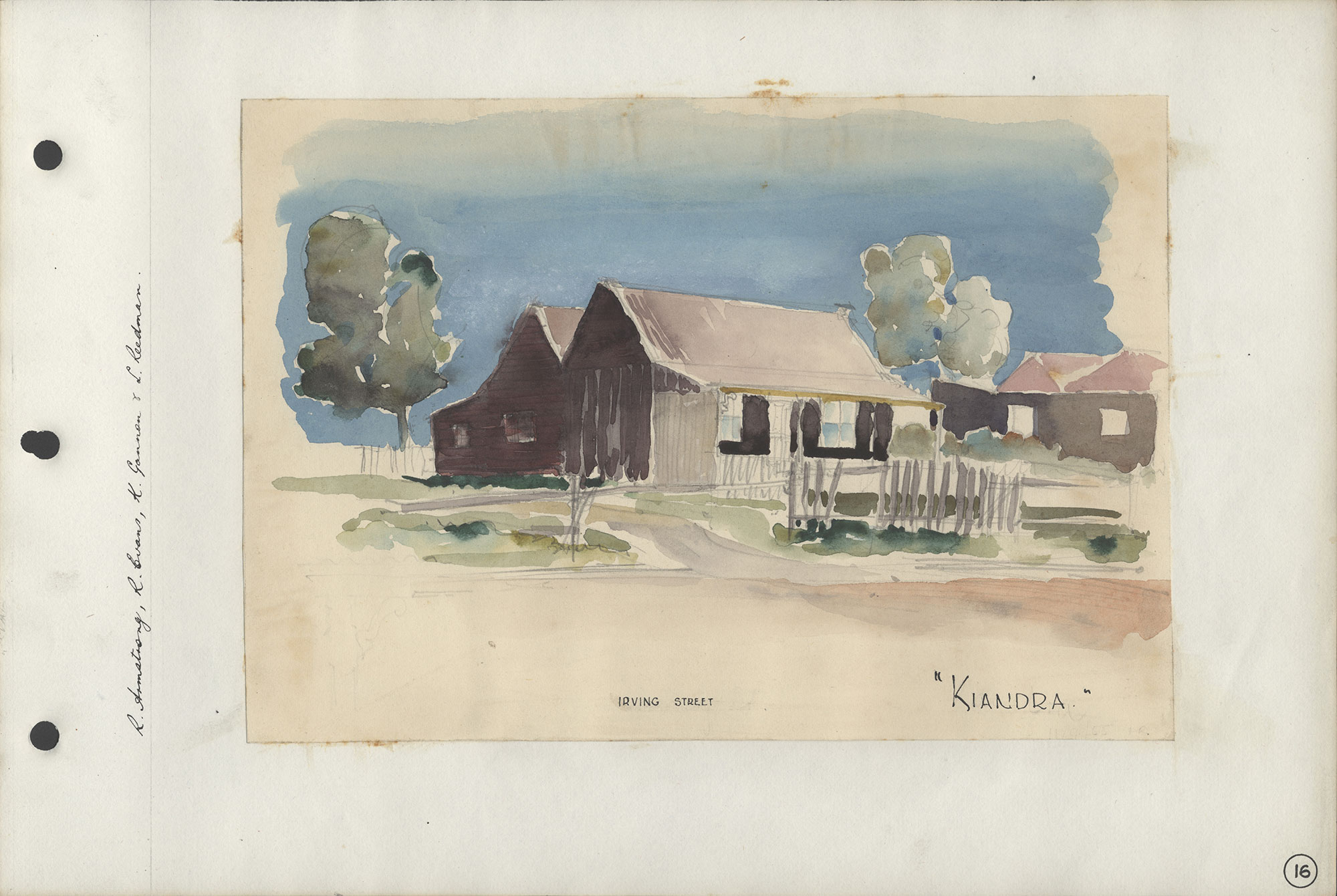 "Kiandra" Irving Street (Watercolour)