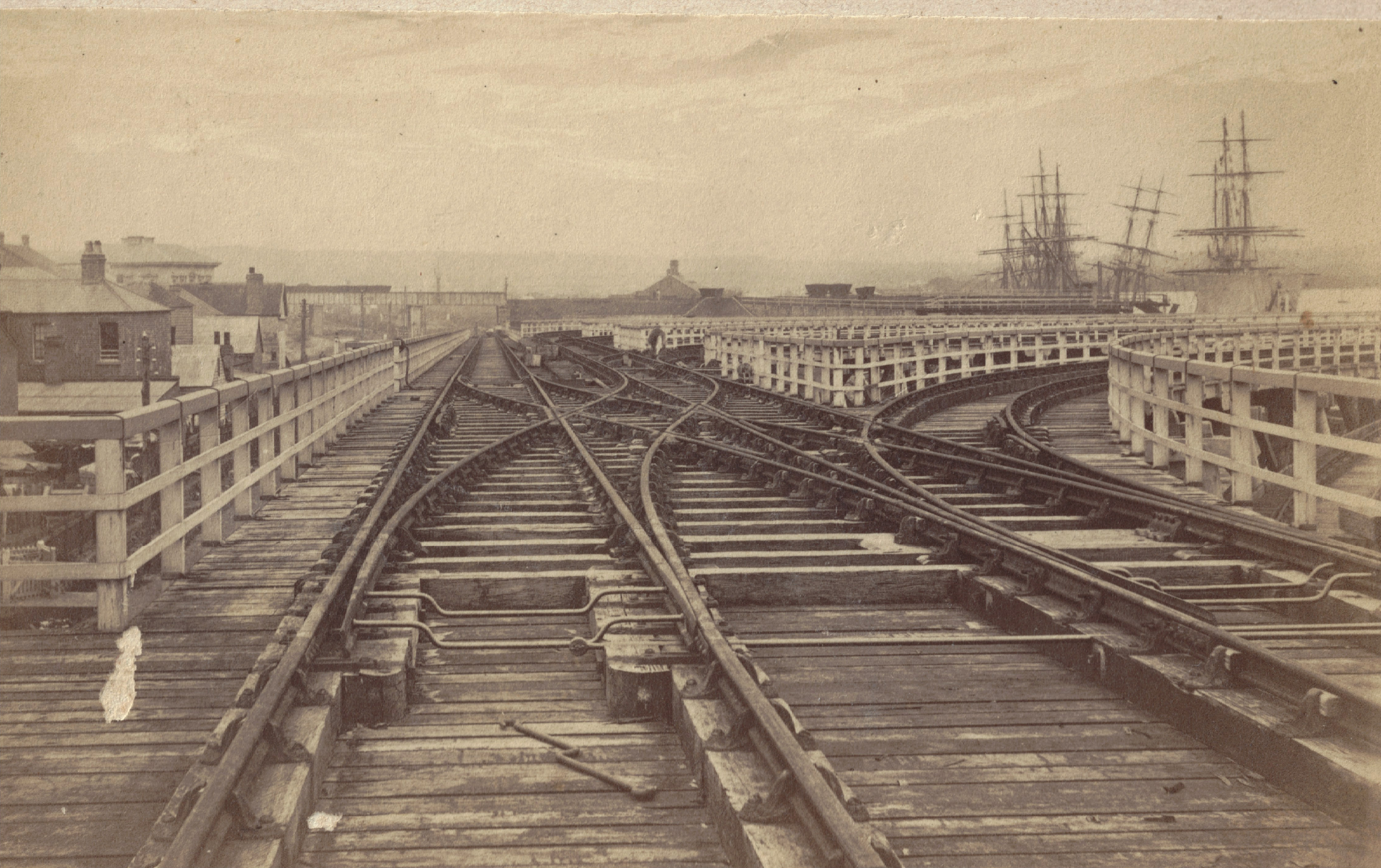 Railway Tracks on Government Staithes Newcastle circa 1870s (Photo Credit: Photographed by Beaufoy Merlin No. 58446. Digitised by Anne Glennie from Glennie Family Albums)