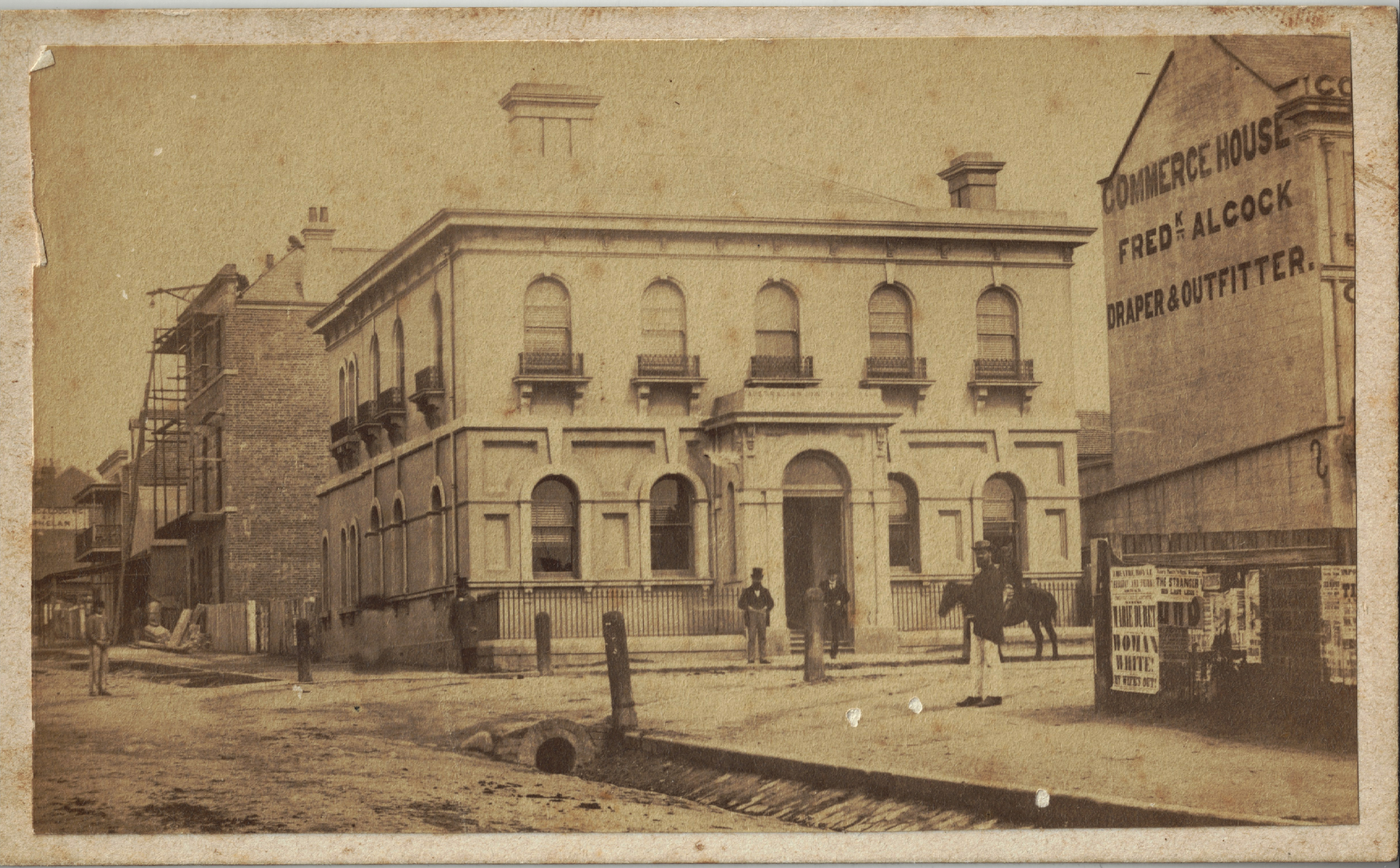 Australian Joint Stock Bank, Newcastle, circa 22 October 1870 - 1 December 1870 (Photo Credit: Digitised by Anne Glennie from Glennie Family Albums)
