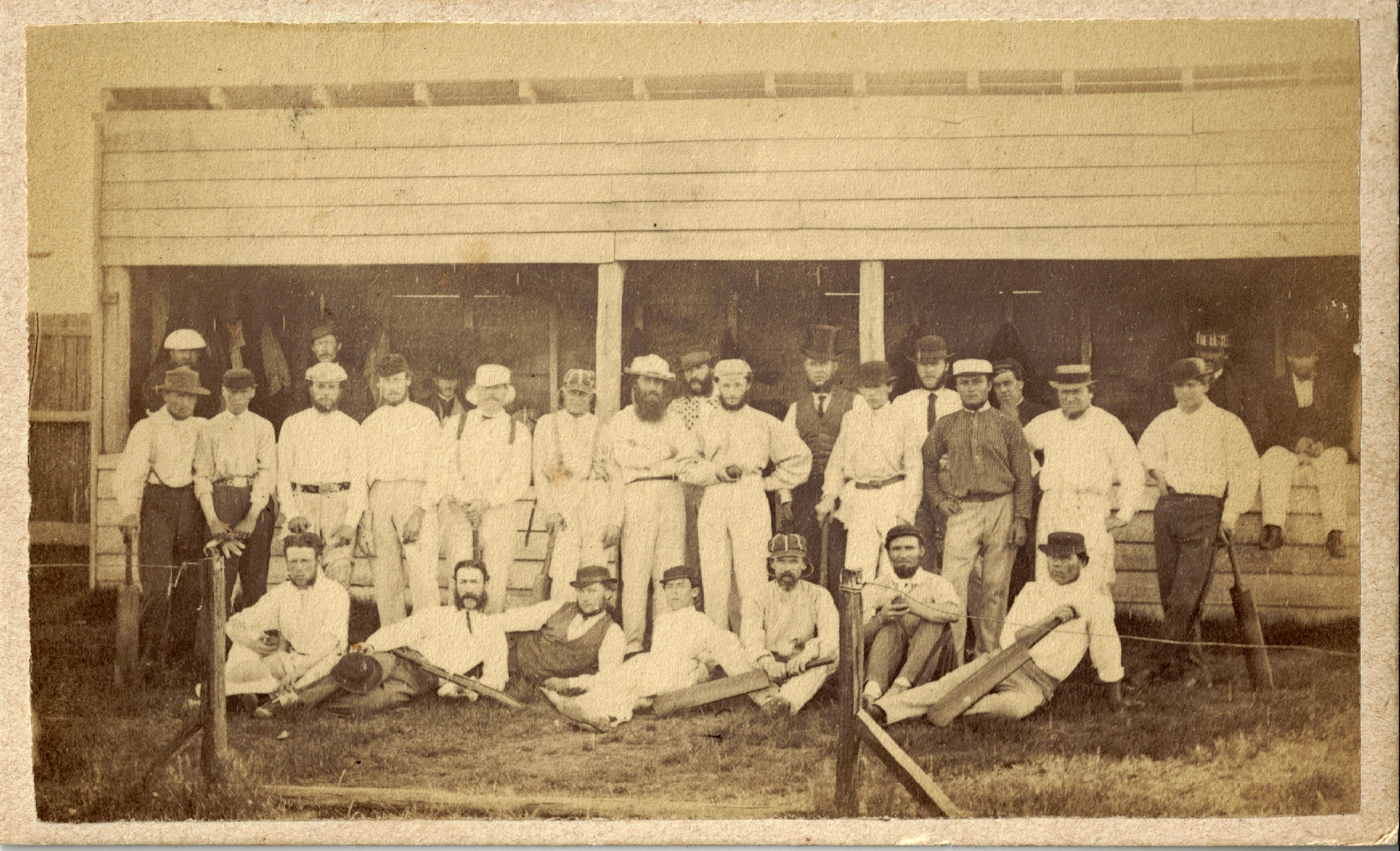 Newcastle Cricket Team, October 1870. Photo Credit: Photographed by Beaufoy Merlin. Digitised by Anne Glennie from the Glennie Family Albums)