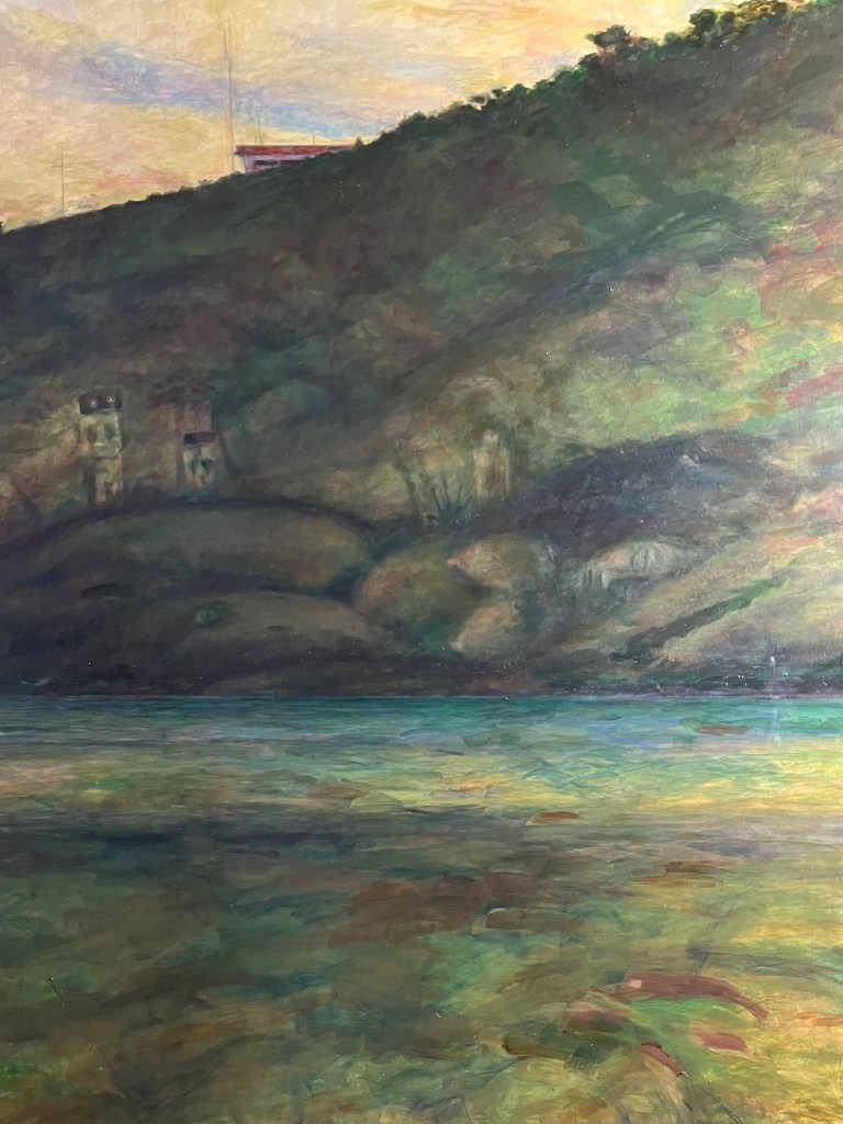 Painting of Stone Sisters and Birthing Cave by Douglas Voorby