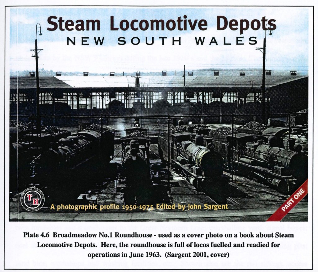 Photograph illustrating age of steam locomotives through Broadmeadow Locomotive Depot No. 1 Roundhouse, June 1963 Courtesy of Caldwell Thesis)