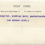 "Hospital, Pockley Road, Herbershohe. (ex German Club)"