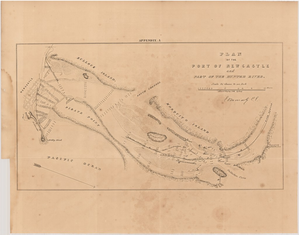 Plan of the Port of Newcastle and Part of the Hunter River circa 1856