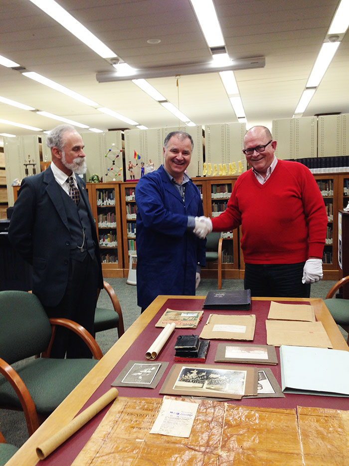 Photograph of the donation of the Adam papers on the 15 October 2014.