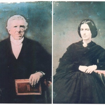 Reverend Lancelot Edward Threlkeld, and wife Sarah Threlkeld (nee Arndell) Photographed probably circa 1850. Image courtesy of Marjorie Raven from an original glass negative taken by Thomas Glaister, George Street, Sydney.