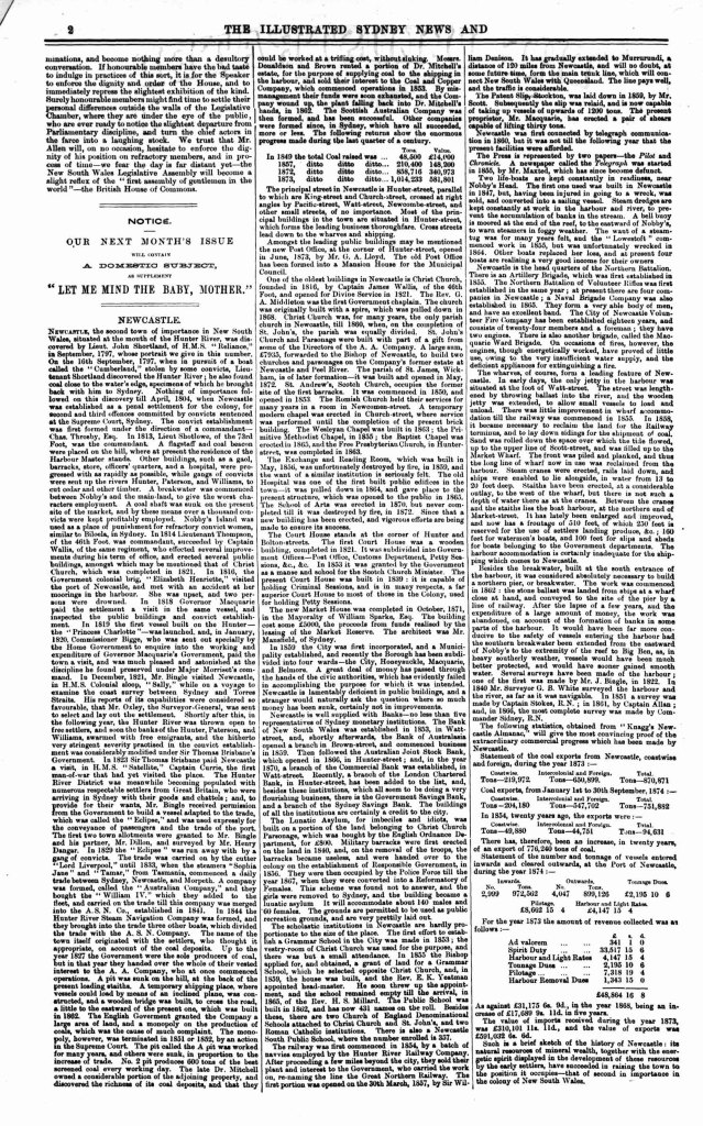 Page 2 "Newcastle" from the Illustrated Sydney News, 8th April 1875
