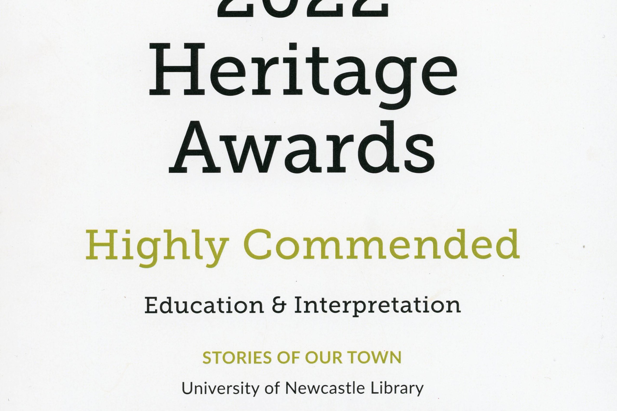 Stories of Our Town Film Series is Highly Commended at 2022 Heritage Awards
