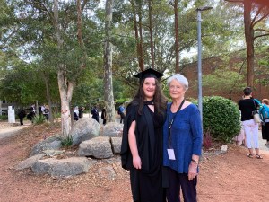 Miranda Talbot-Stokes with grandmother Jean Talbot at University of Newcastle graduation (2019)