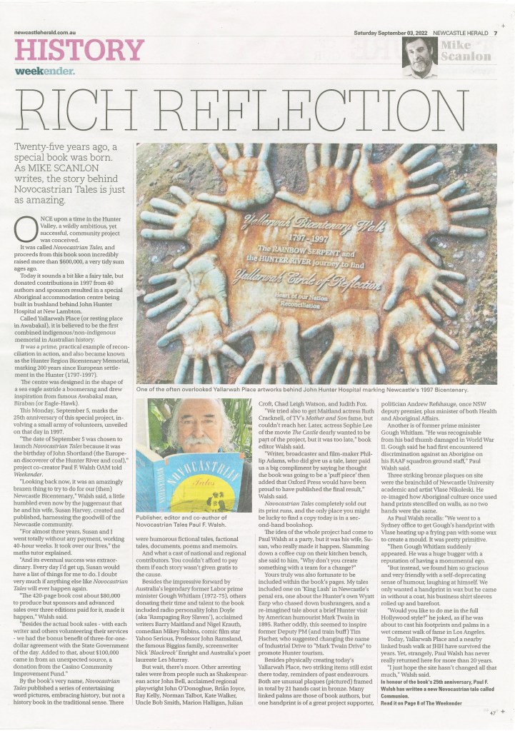 "Rich Reflection" by Mike Scanlon. Published Newcastle Herald 3 September 2022 page 7.