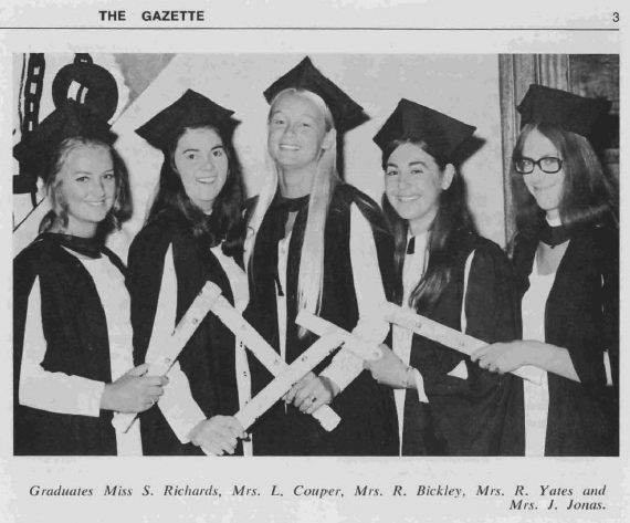 1971 Graduation Photograph from the University Gazette Courtesy of Dr Jude Conway