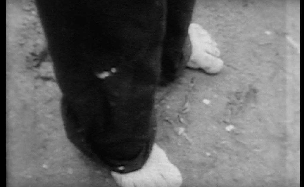 Man's feet - from NBN News Film AF7-AF9 circa April-May 1963.