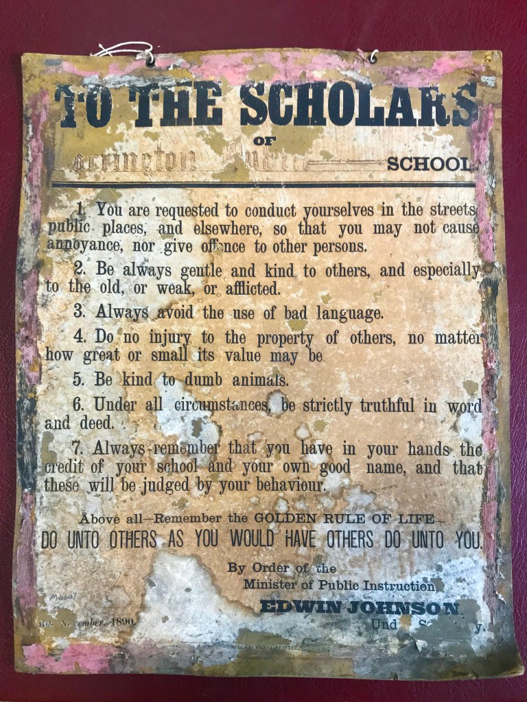 "To the Scholars of Carrington Public School" (Archives Shelf Location M4607)