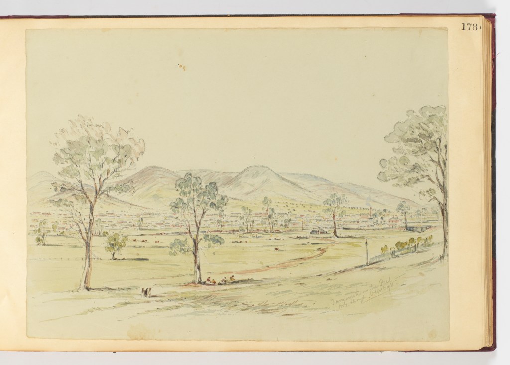 16 October 1878 f.178-Tamworth on the Peel by H.G. Lloyd (Courtesy of Dixon Library, SLNSW)