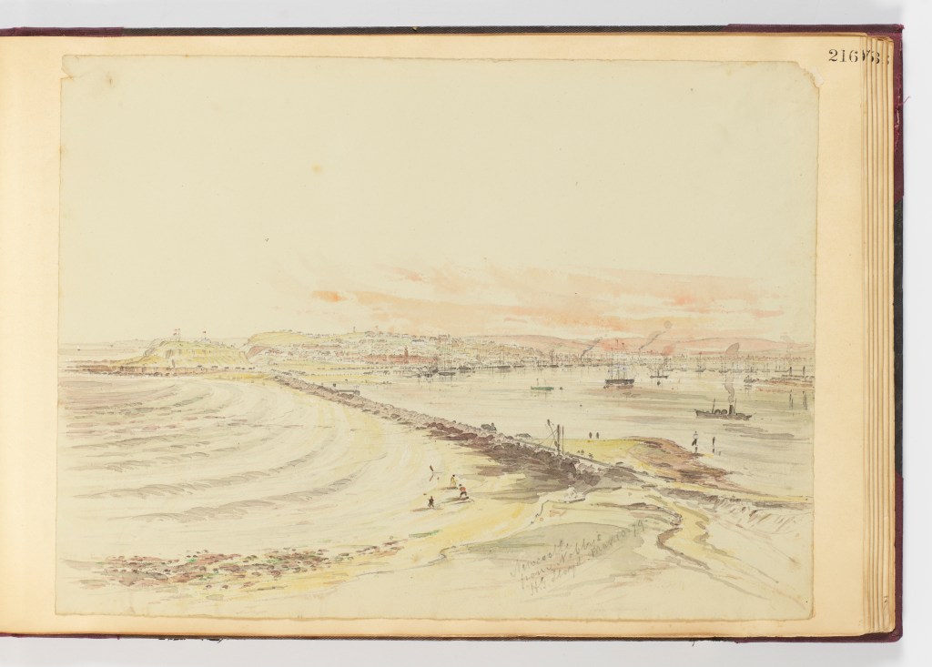 10th March 1879 f.216 Newcastle from Nobby's by H.G. Lloyd (Courtesy of Dixon Library, SLNSW)