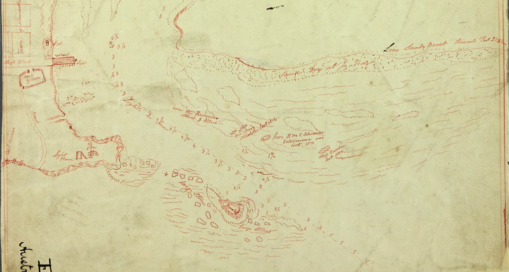Detail of Part of Hunters River (or the Coal River) - Survey'd by Lieut. C Jeffreys (a) Commander of H M C. Brig - Kangaroo March 1816. [Sourced from the UK Hydrographic Office (https://www.gov.uk/the-ukho-archive)].