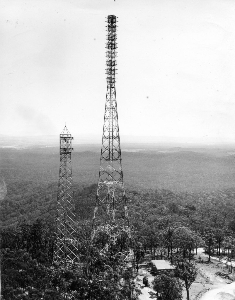 NBN Transmission Tower, Mount Sugarloaf, 1962. (Courtesy of the NBN Archive)