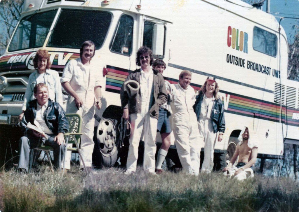 The NBN Colour Outside Broadcast Unit in all the colours of the Rainbow. (Courtesy of the NBN Archive)