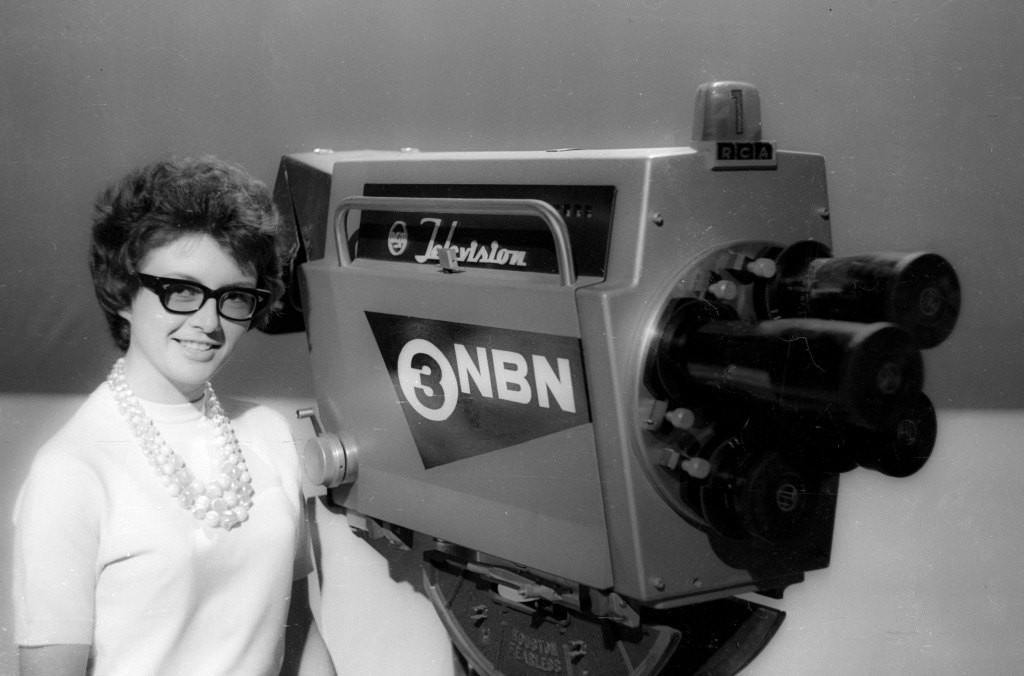 Jan Welsman with NBN camera (Courtesy NBN Archive)
