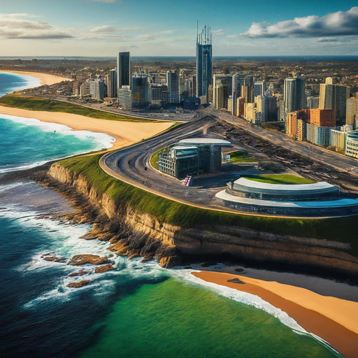 Google Gemini AI Generated Image Illustrating "Modernity" and Newcastle (Australia)
