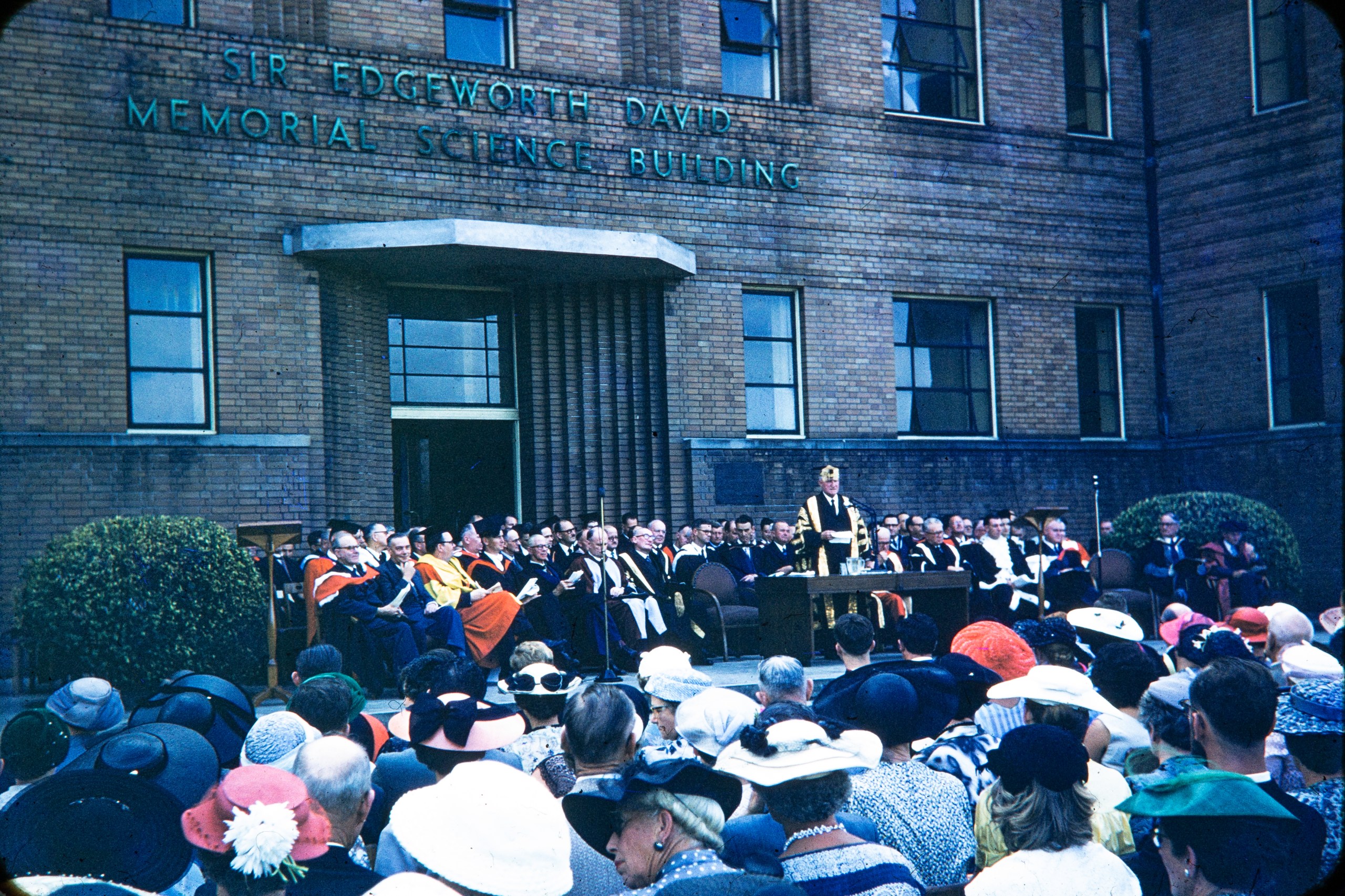 Newcastle University College Graduation Ceremony, 22 March 1957. Photograph taken by Beryl Buckler. [Courtesy of Geoff Barcan, son of Beryl Barcan, nee Buckler)