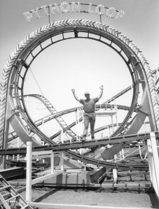 The Newcastle Show. 15 February 1991. Phil Durkin and his Python Loop. Photographer: John Herrett