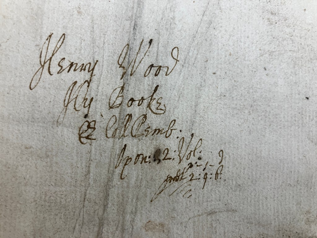 "Henry Wood My Book" circa late 17th century?