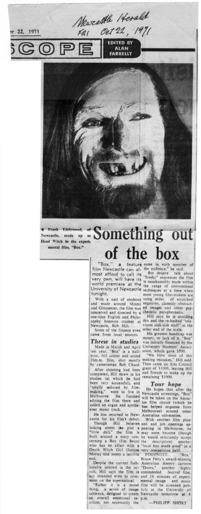 "Something out of the box" by Philipp Short. 22 October 1971, NMH. (Courtesy of Mr Bob Hill)