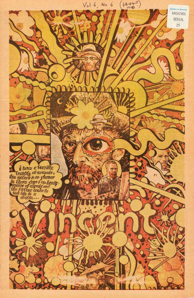 The first edition of The Stockton Ferry OPUS, which appeared in 1970, with a cover designed by Martin Sharp.