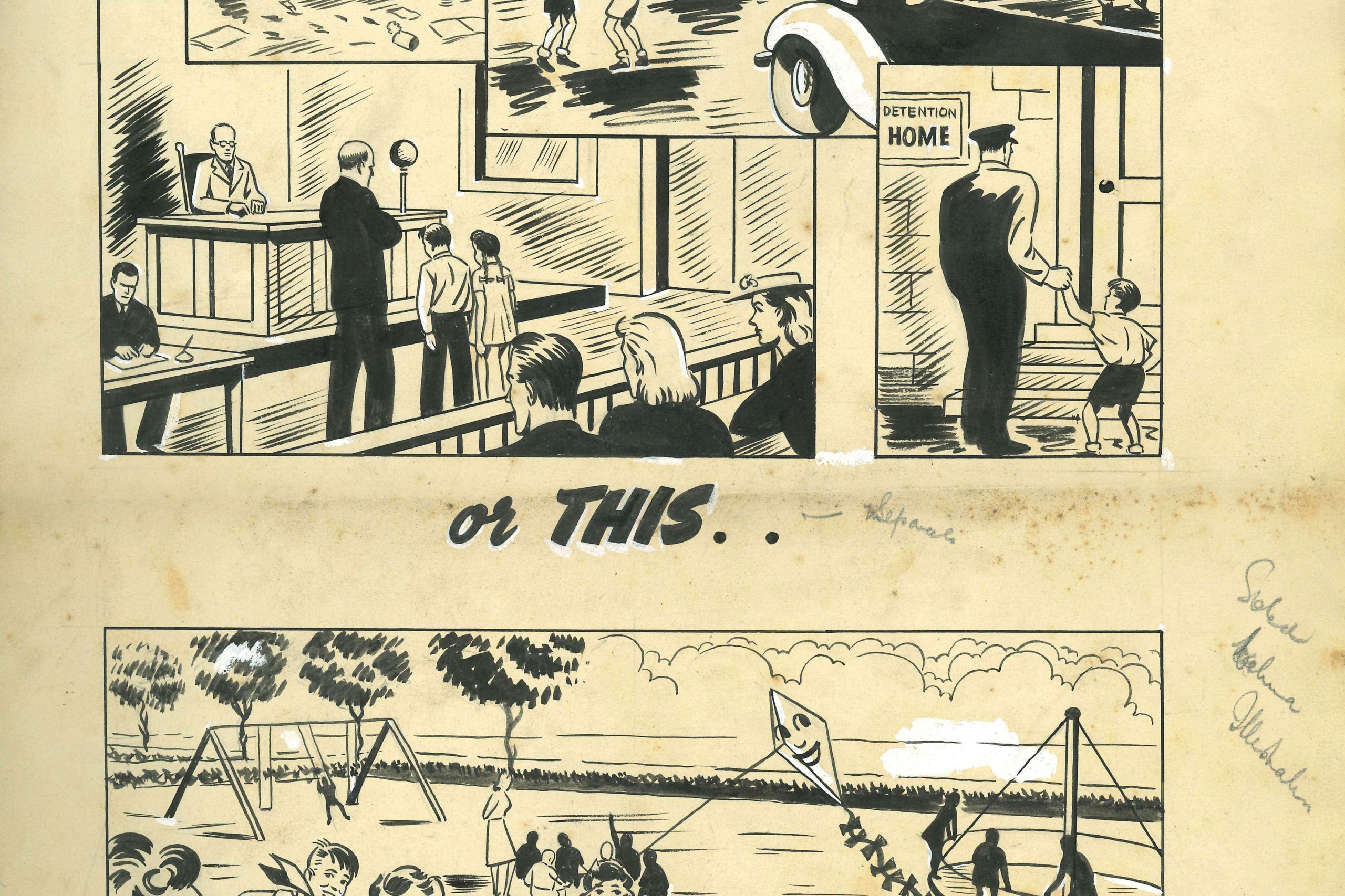 Newcastle Trades Hall Council Illustration "Do You Want This? Or This?" (Archives Shelf Location A5062)