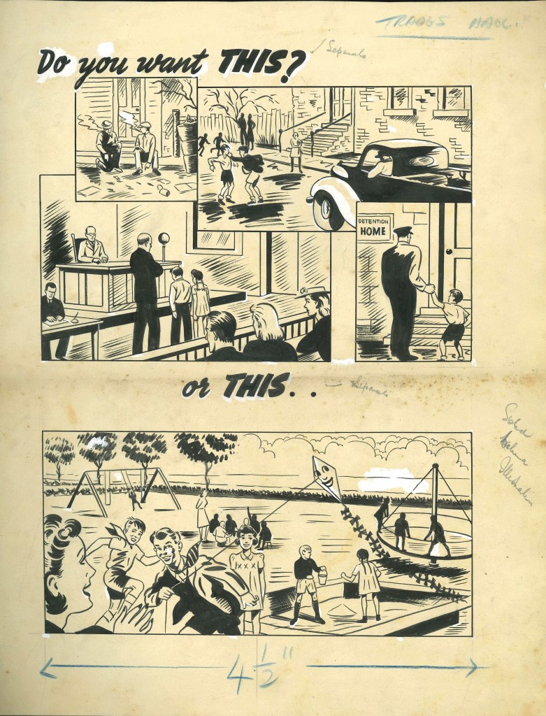 Newcastle Trades Hall Council Illustration "Do You Want This? Or This?" (Archives Shelf Location A5062)