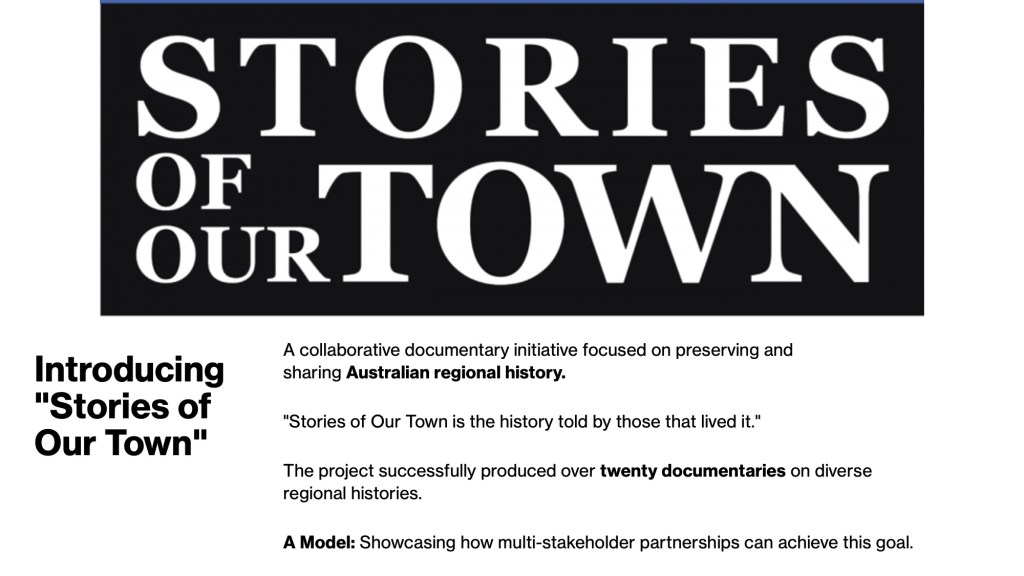 Bringing Out The Stories of Your Town (ASA2025) Slide 8 Introducing the Stories of Our Town Initiative