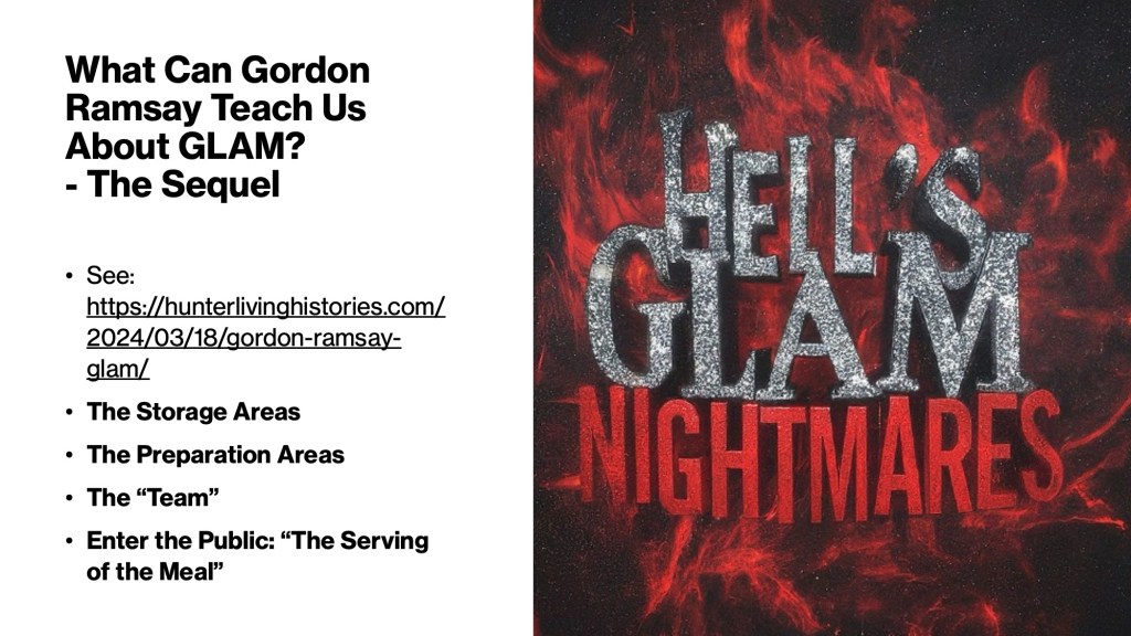 Bringing Out The Stories of Your Town (ASA2025) Slide 9 What Can Gordon Ramsay Teach us About GLAM? The Sequel