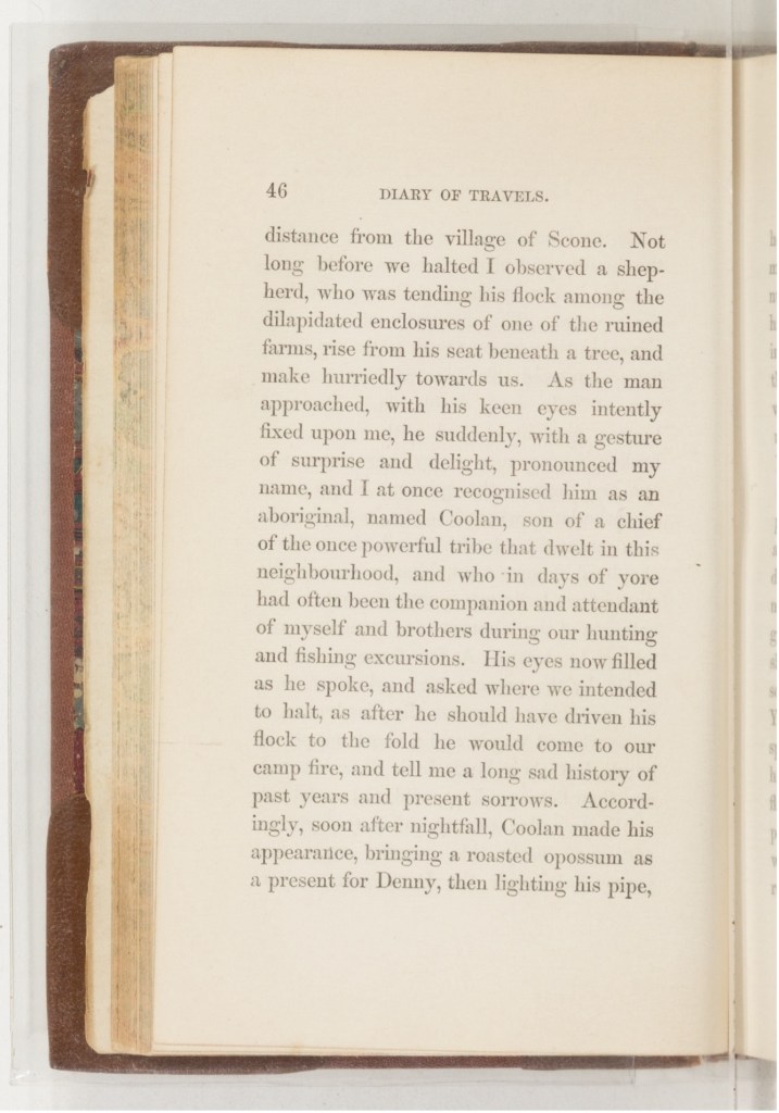 Edward Ogilvie. Diary of travels in three quarters of the globe / by an Australian settler. London : Saunders and Otley, 1856. p.46 (Courtesy State Library NSW https://collection.sl.nsw.gov.au/record/74Vv0doQjPVO/reJ27kKWXbEk7)