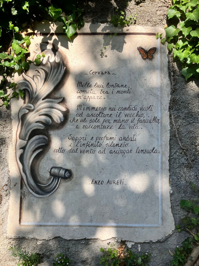 Cervara, Poem by Enzo Aureli (Photo: Gionni Di Gravio)