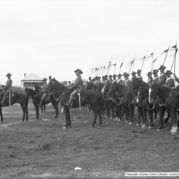 Maitland Lancers, in formation. Photograph by Ralph Snowball 28 May 1900 (Courtesy of Newcastle Libraries)
