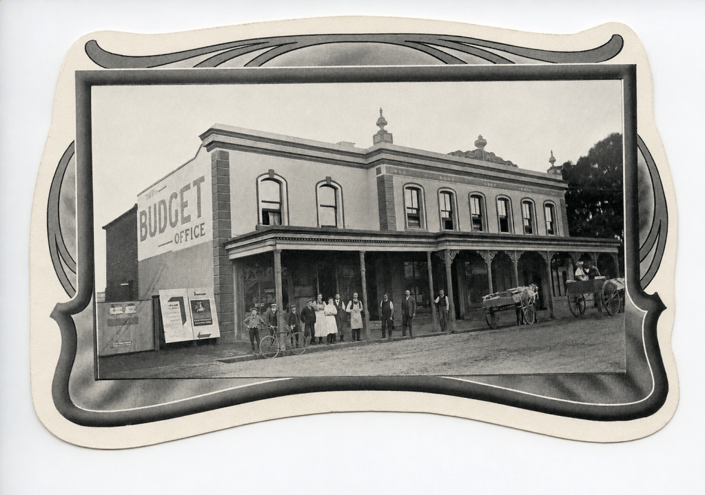 Postcard of the Budget offices, Singleton, NSW, C1900
