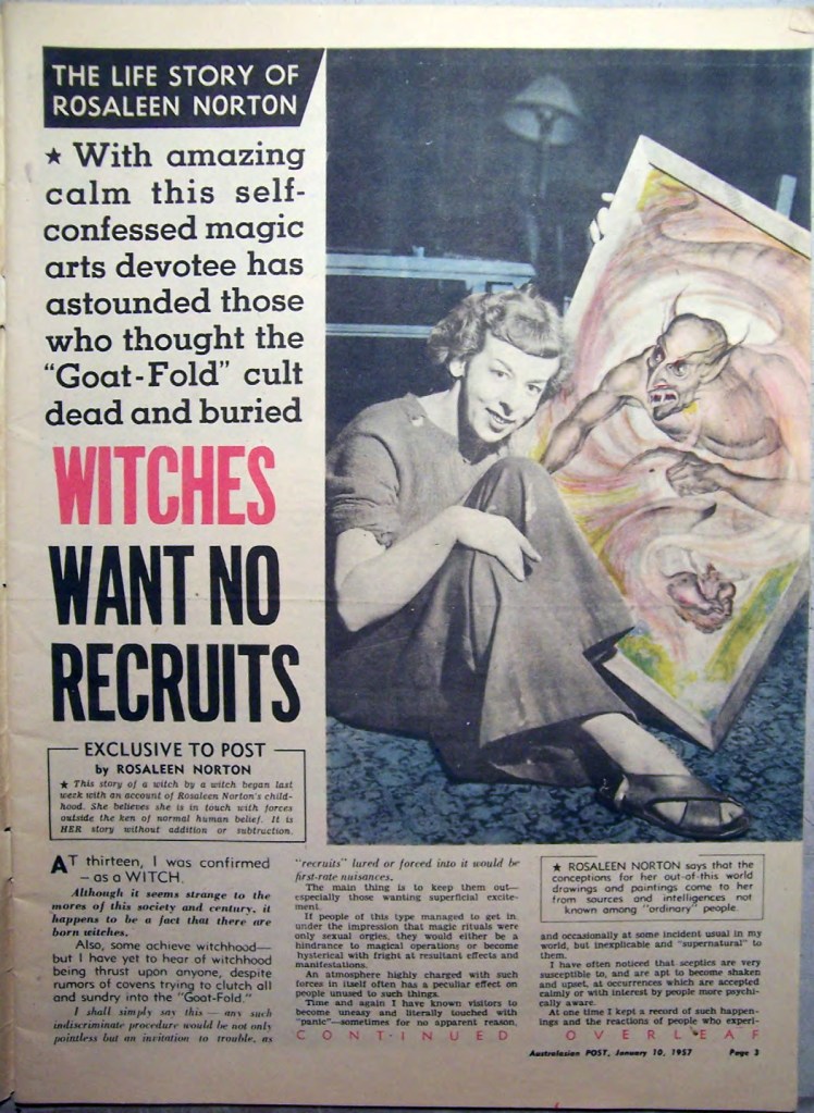 "Witches Want No Recruits" Australasian Post 10 January 1957 p.10