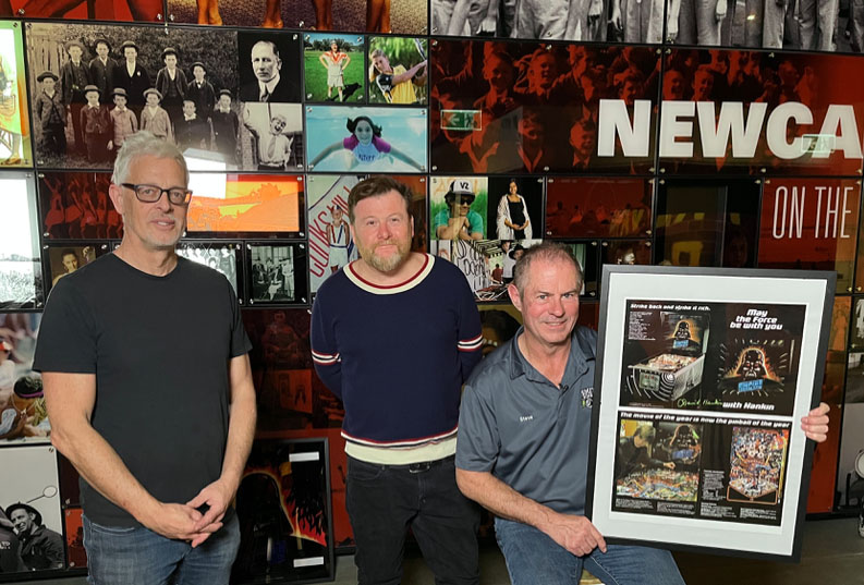 Glenn and Tony with Steve, creator of the Star Wars Pinball Machine