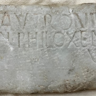 Roman Marble Tablet - P. Autronius-Philoxenus (On loan courtesy Dr Elizabeth Baynham)